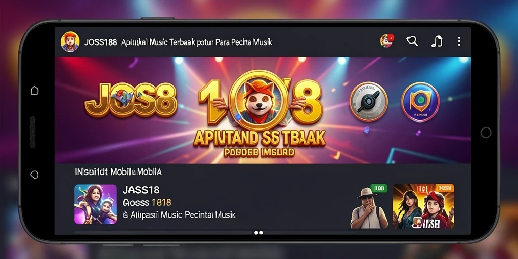 Screenshot gameplay JOSS188 menampilkan fitur lirik interaktif.