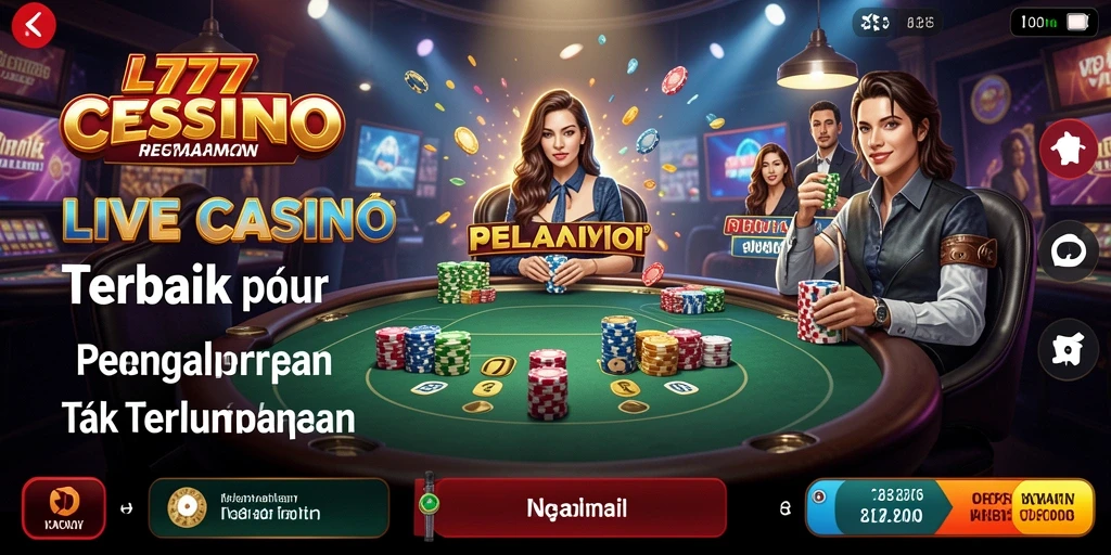 Tampilan gameplay Live Casino yang mengasyikkan di L777 dengan dealer langsung.
