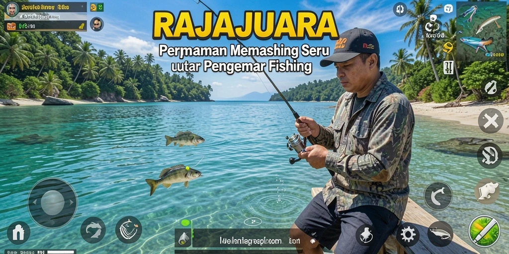 Screenshot menunjukkan aksi seru memancing di RAJAJUARA.