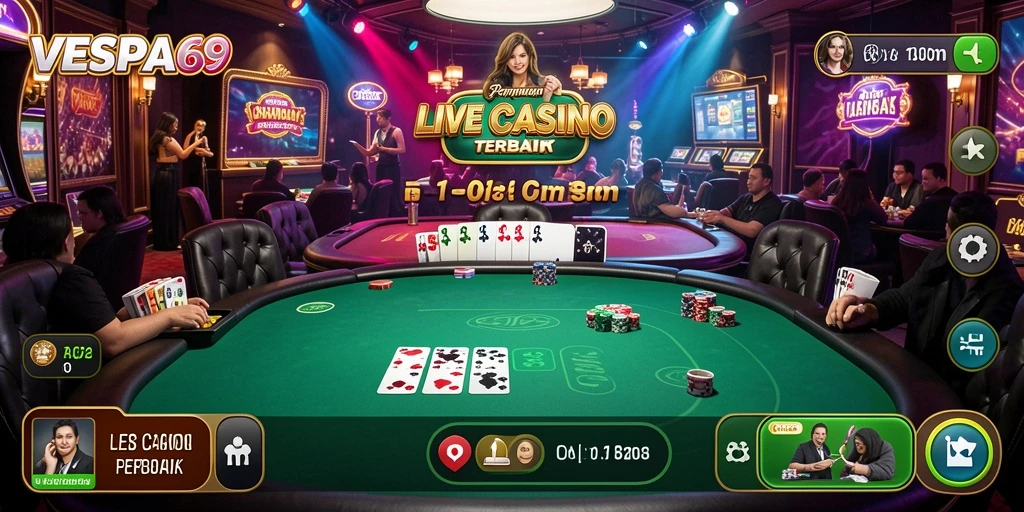 Tampilan gameplay VESPA69 yang menarik dengan dealer langsung.