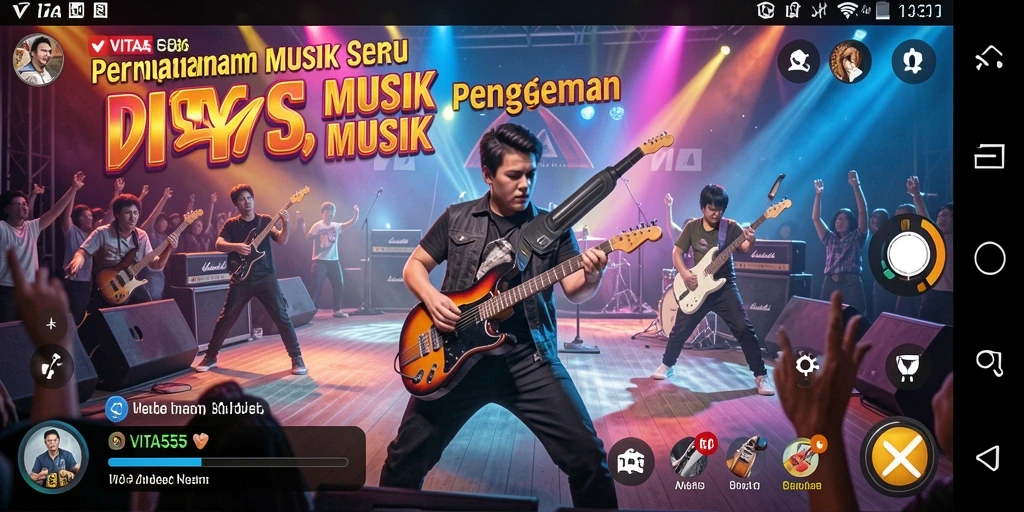 Tampilan gameplay VITA555 menunjukkan keseruan bermain musik.